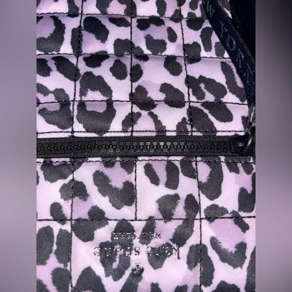 NWT Kate Spade Quilted Leopard Tote Bag – Black/Purple & Pink Tones - Picture 5 of 5